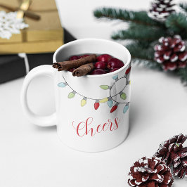 Weihnachten Niedlich farbenfrohe Lichter Kalligraf Kaffeetasse