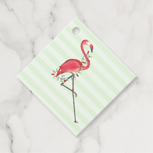 Weihnachten Niedlich Flamingo String Lights Geschenkanhänger (Vorderseite)