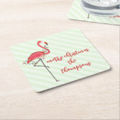 Weihnachten Niedlich Flamingo String Lights Rechteckiger Pappuntersetzer (angewinkelt)