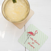 Weihnachten Niedlich Flamingo String Lights Rechteckiger Pappuntersetzer