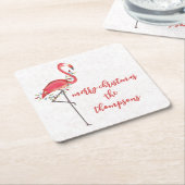 Weihnachten Niedlich Flamingo String Lights Rechteckiger Pappuntersetzer (angewinkelt)
