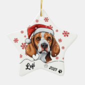 Weihnachten Niedlich Fox Hound Hund Personalisiert Keramik Ornament (Vorne)