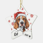Weihnachten Niedlich Fox Hound Hund Personalisiert Keramik Ornament (Links)