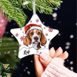 Weihnachten Niedlich Fox Hound Hund Personalisiert Keramik Ornament