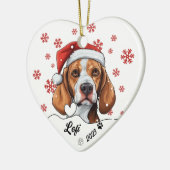 Weihnachten Niedlich Fox Hound Hund Personalisiert Keramik Ornament (Links)
