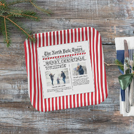 Weihnachten Niedlich Funny Foto Whimsical Zeitung Pappteller