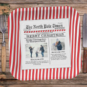 Weihnachten Niedlich Funny Foto Whimsical Zeitung Pappteller