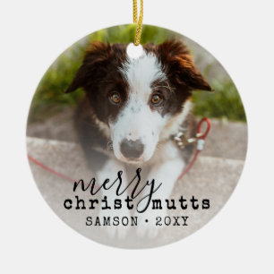 Weihnachten Niedlich Funny Pet Hund Foto Keramik O Ornament