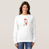 Weihnachten Niedlich Funny Santa Girl Katze Cartoo Sweatshirt (Vorne ganz)