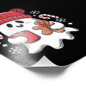 Weihnachten Niedlich Ghost Icaffee Retro Xmas Kaff Fotodruck (Ecke)