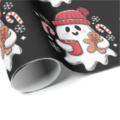 Weihnachten Niedlich Ghost Icaffee Retro Xmas Kaff Geschenkpapier (Rolleneckpunkt)