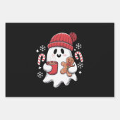 Weihnachten Niedlich Ghost Icaffee Retro Xmas Kaff Geschenkpapier Set (Vorderseite)