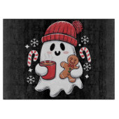 Weihnachten Niedlich Ghost Icaffee Retro Xmas Kaff Schneidebrett (Vorderseite)