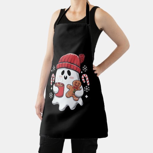 Weihnachten Niedlich Ghost Icaffee Retro Xmas Kaff Schürze (InSitu)