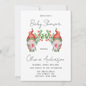 Weihnachten Niedlich Gnome Baby Dusche Einladung (Vorderseite)