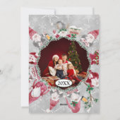 Weihnachten Niedlich Gnome Snowflake Gray Red Foto (Rückseite)