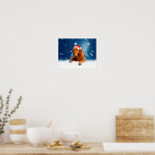 Weihnachten Niedlich Golden Retriever Hund Weihnac Poster (Küche)