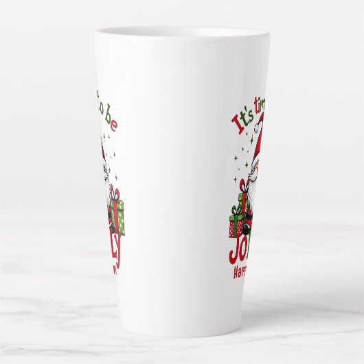 Weihnachten Niedlich Jolly Santa Personalisiert Na Milchtasse (Vorderseite)