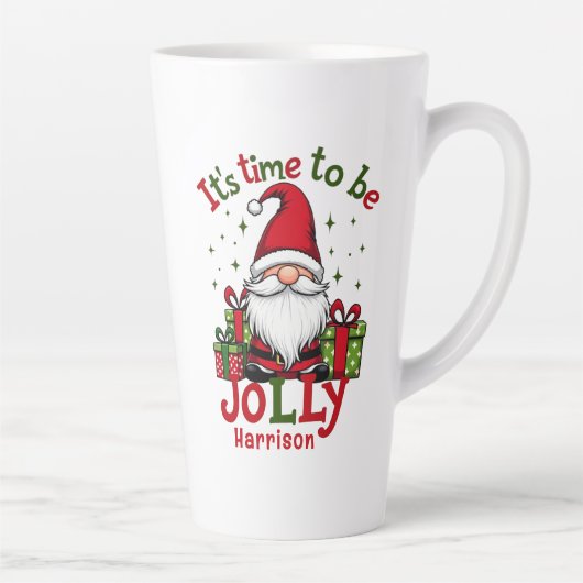 Weihnachten Niedlich Jolly Santa Personalisiert Na Milchtasse (Rechts)