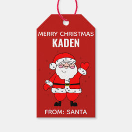 Weihnachten Niedlich Kids Cartoon Santa Red Geschenkanhänger