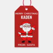 Weihnachten Niedlich Kids Cartoon Santa Red Geschenkanhänger (Rückseite)