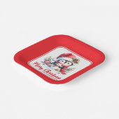 Weihnachten Niedlich Penguin Red Custom Frohe Weih Pappteller (Gewinkelt)