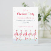 Weihnachten Niedlich Pink Flamingo Einladung (Stehend Vorderseite)