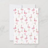Weihnachten Niedlich Pink Flamingo Einladung (Rückseite)