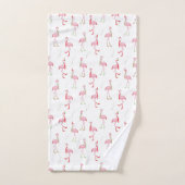 Weihnachten Niedlich Pink Flamingo Muster Badhandtuch Set (Handtuch)
