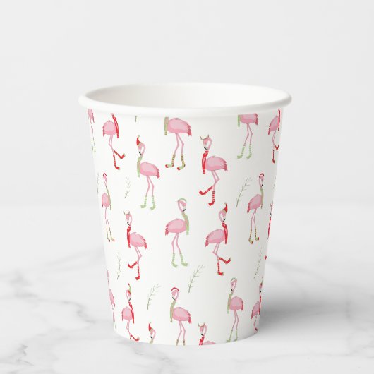 Weihnachten Niedlich Pink Flamingo Muster Pappbecher (Vorderseite)