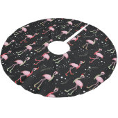 Weihnachten Niedlich Pink Flamingo Polyester Weihnachtsbaumdecke (Schrägansicht)