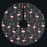 Weihnachten Niedlich Pink Flamingo Polyester Weihnachtsbaumdecke<br><div class="desc">Immer beliebter niedlicher und lustiger rosa Flamingo in Socken Schal und Weihnachtsmannmütze Rosa und Minzpastellfarben Design</div>