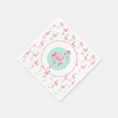 Weihnachten Niedlich Pink Flamingo Serviette (Ecke)