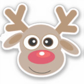 Weihnachten Niedlich Reindeer Cartoon Roter Skript Aufkleber (Vorderseite)