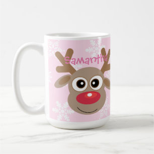 Weihnachten Niedlich Rentier Cartoon Schneeflocken Kaffeetasse