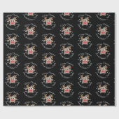 Weihnachten Niedlich Rentier Script Snowflake Blac Geschenkpapier (Flach)