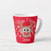 Weihnachten Niedlich Rentier Script Typ Snowflake  Milchtasse (Rechte Ecke)