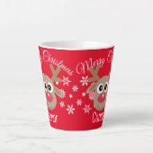 Weihnachten Niedlich Rentier Script Typ Snowflake  Milchtasse (Vorderseite)