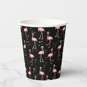 Weihnachten Niedlich rosa Flamingo Muster Papier C Pappbecher