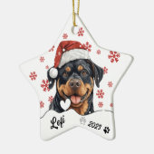 Weihnachten Niedlich Rottweiler Hund Personalisier Keramik Ornament (Links)
