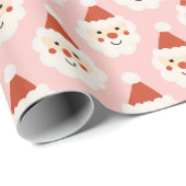 Weihnachten Niedlich Santa Minima Retro Rosa Geschenkpapier (Rolleneckpunkt)