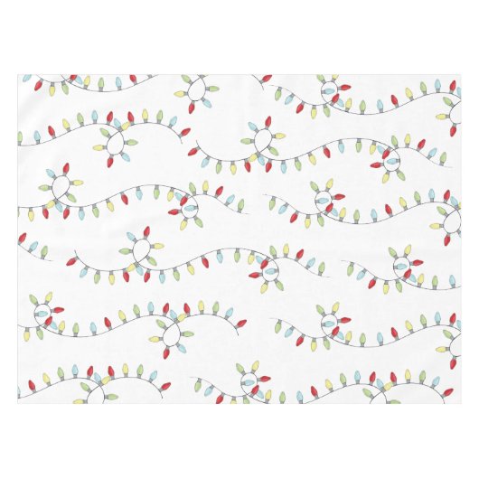 Weihnachten Niedlich Simple Colorful String Light Tischdecke (Vorderseite (Horizontal))