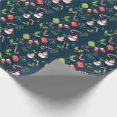 Weihnachten Niedlich Snowman Holiday Pattern Geschenkpapier (Ecke)