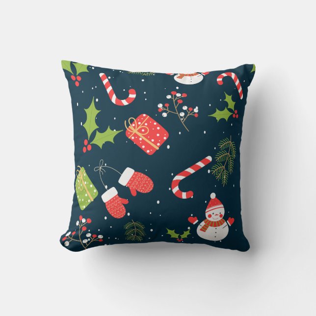 Weihnachten Niedlich Snowman Holiday Pattern Kissen (Vorderseite)