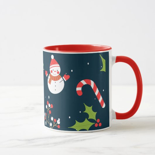 Weihnachten Niedlich Snowman Holiday Pattern Tasse (Rechts)