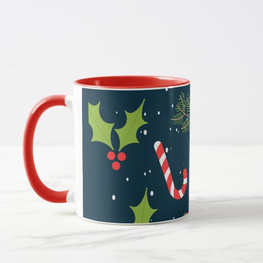 Weihnachten Niedlich Snowman Holiday Pattern Tasse (Links)