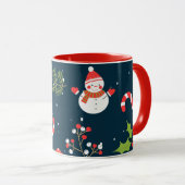 Weihnachten Niedlich Snowman Holiday Pattern Tasse (VorderseiteRechts)