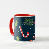 Weihnachten Niedlich Snowman Holiday Pattern Tasse (Vorderseite Links)