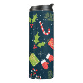 Weihnachten Niedlich Snowman Holiday Pattern Thermosbecher (Nach links gedreht)