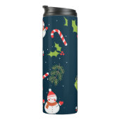 Weihnachten Niedlich Snowman Holiday Pattern Thermosbecher (Nach rechts gedreht)